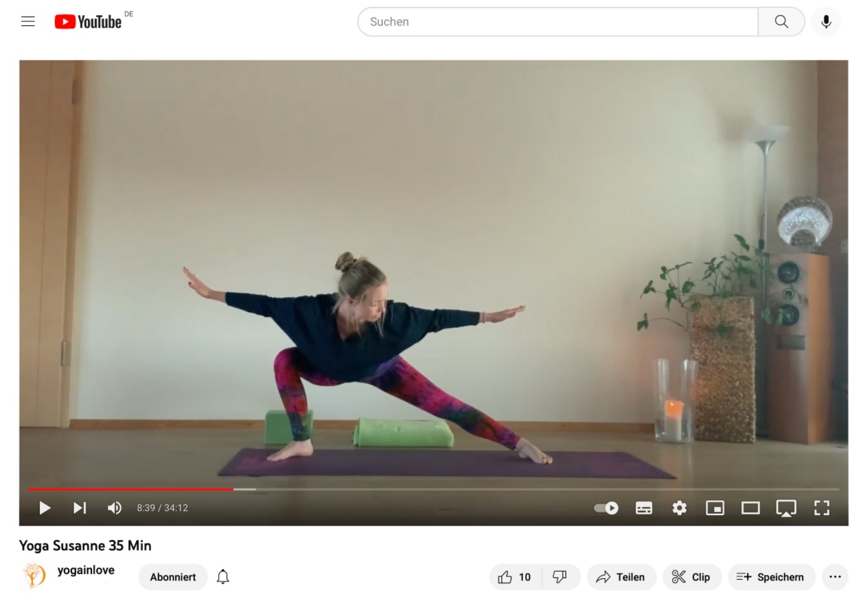 youtube screenshot yoga